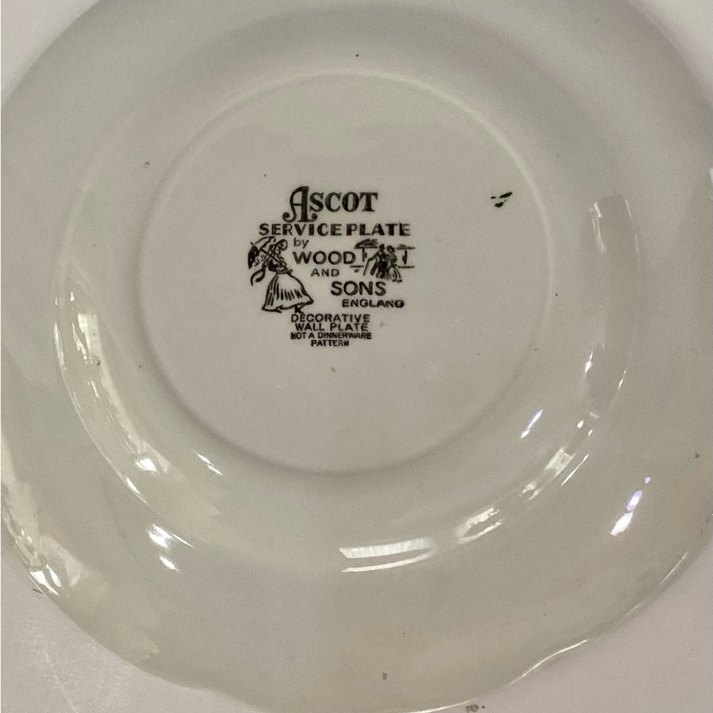 Ascot Service Plate by Wood and Sons England Rural Scene Alpine Ironstone 10.5" - Picture 3 of 4
